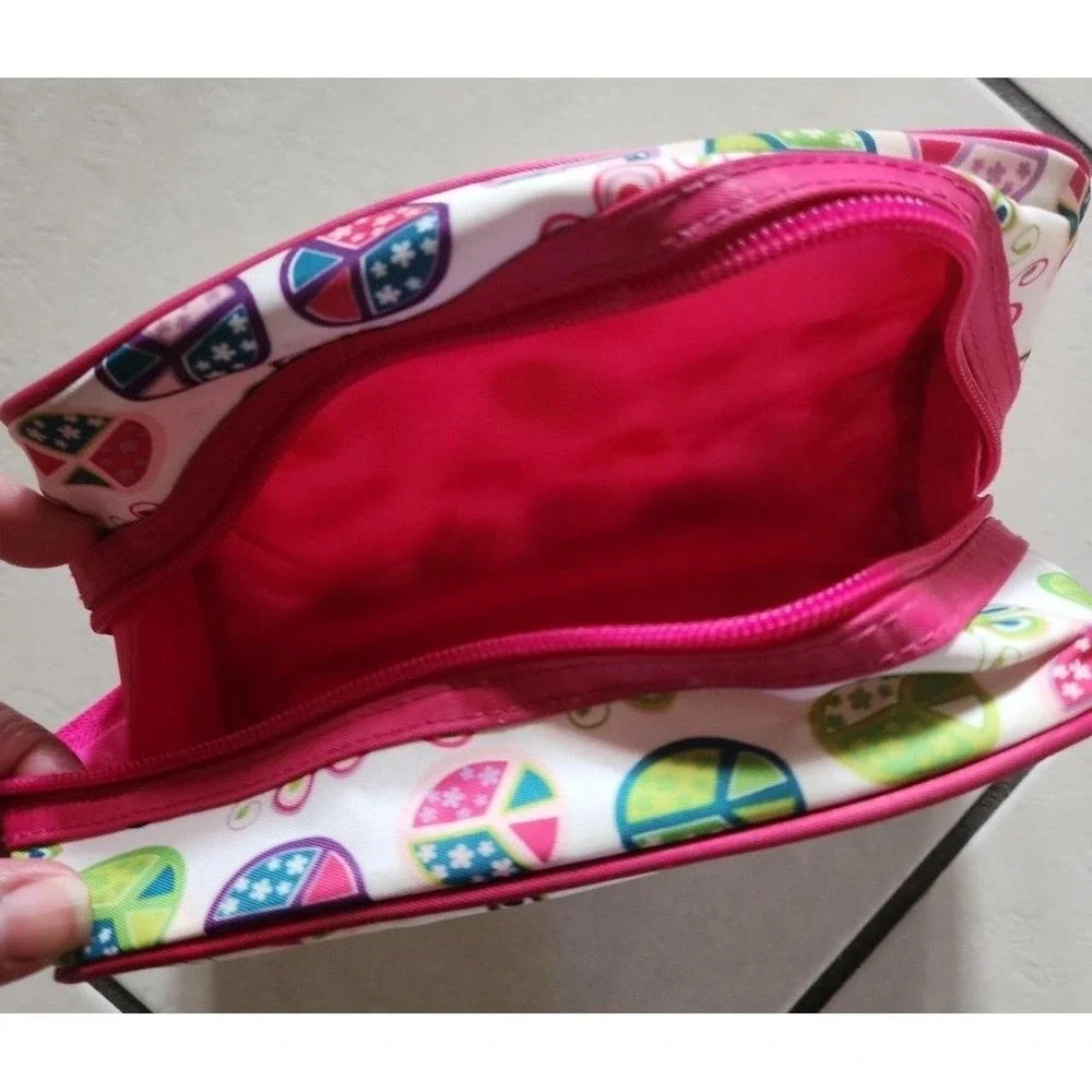 Floral/Peace Sign Makeup Bag